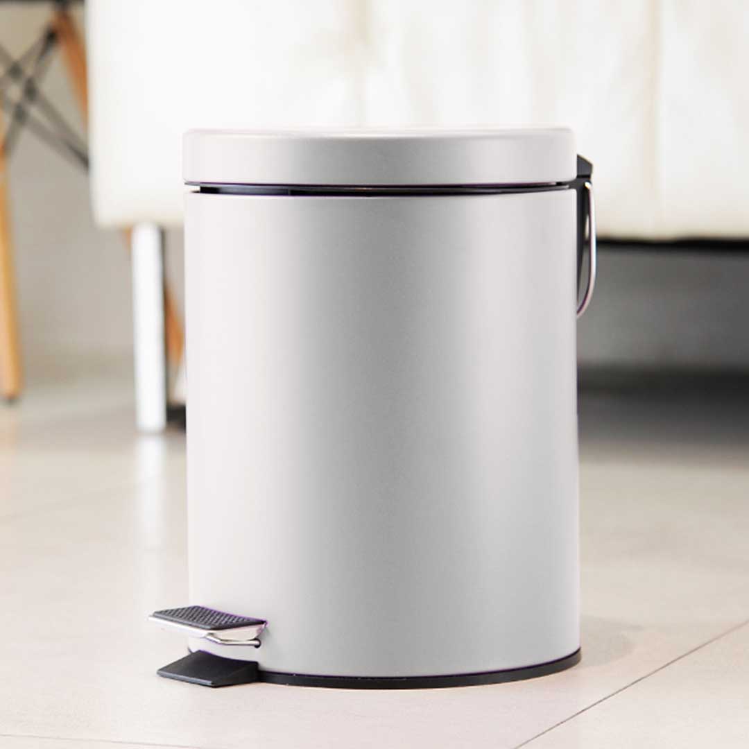 SOGA 2X 12L Foot Pedal Stainless Steel Rubbish Recycling Garbage Waste Trash Bin Round White, Home & Living, Kitchen & Dining, Kitchen Storage, Kitchen Bins,  - NZ DEPOT 7