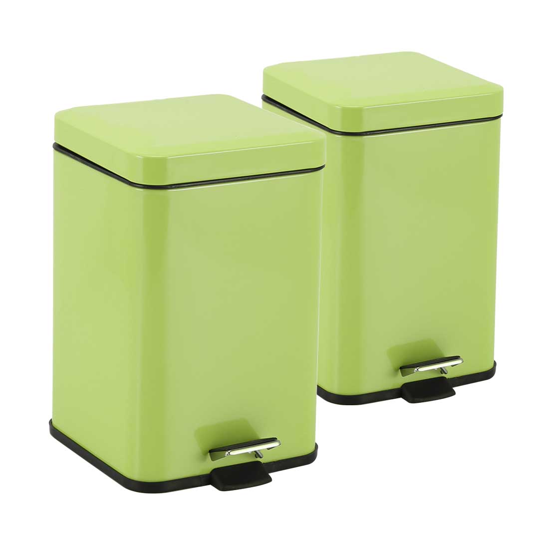 Soga 2X 12L Foot Pedal Stainless Steel Rubbish Recycling Garbage Waste Trash Bin Square Green, Home &Amp; Living, Kitchen &Amp; Dining, Kitchen Storage, Kitchen Bins, ,  - Nz Depot 1