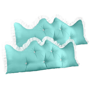 SOGA 2X 150cm Light Blue Princess Bed Pillow Headboard Backrest Bedside Tatami Sofa Cushion with Ruffle Lace Home Decor, Furniture, Living Room Furniture, Occasional Chairs, , ,  - NZ DEPOT 1