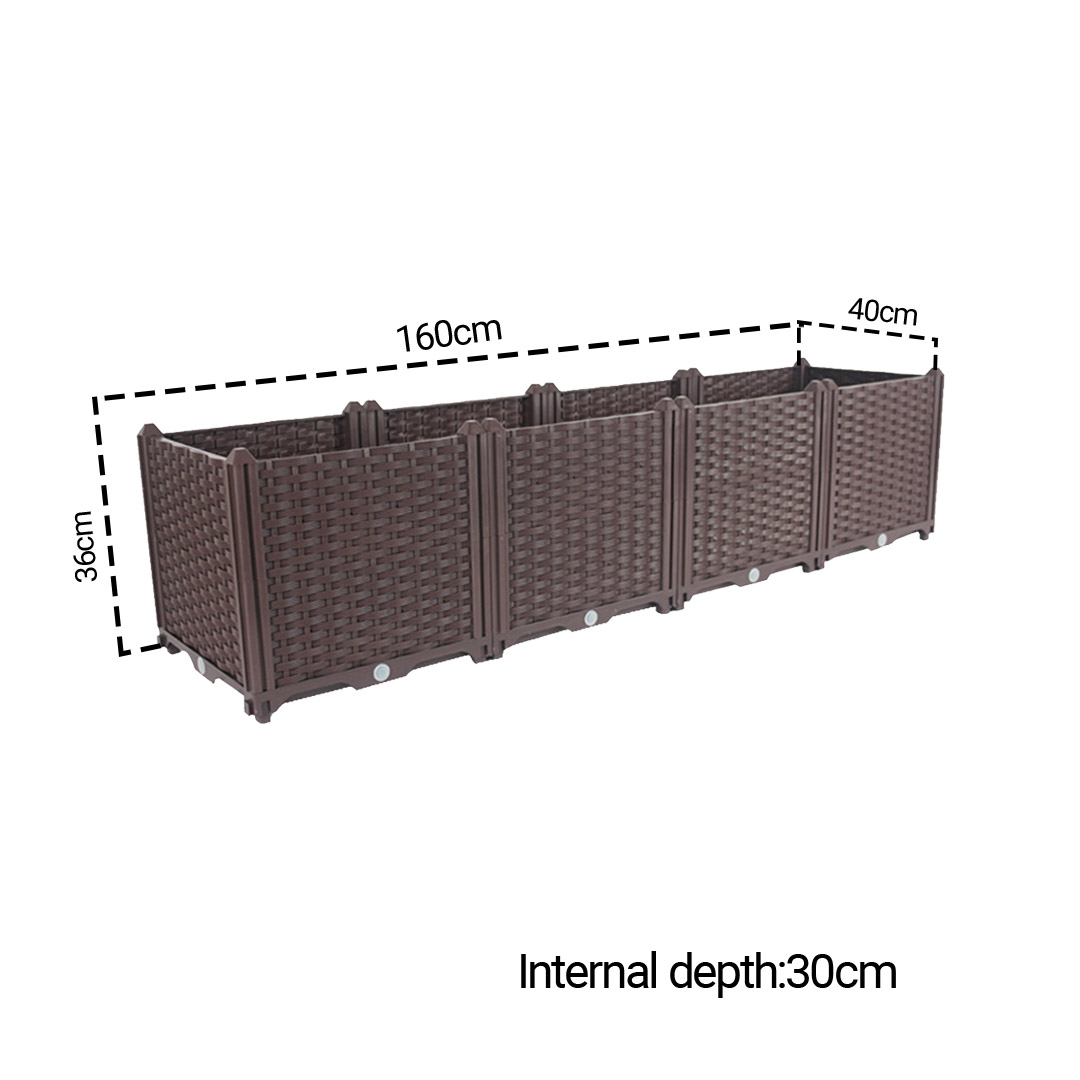 Soga 2X 160Cm Raised Planter Box Vegetable Herb Flower Outdoor Plastic Plants Garden Bed Deepen, Garden, Tools &Amp; Hardware, Gardening &Amp; Lawn Care, Pots, Planters &Amp; Container Accessories, , ,  - Nz Depot 5