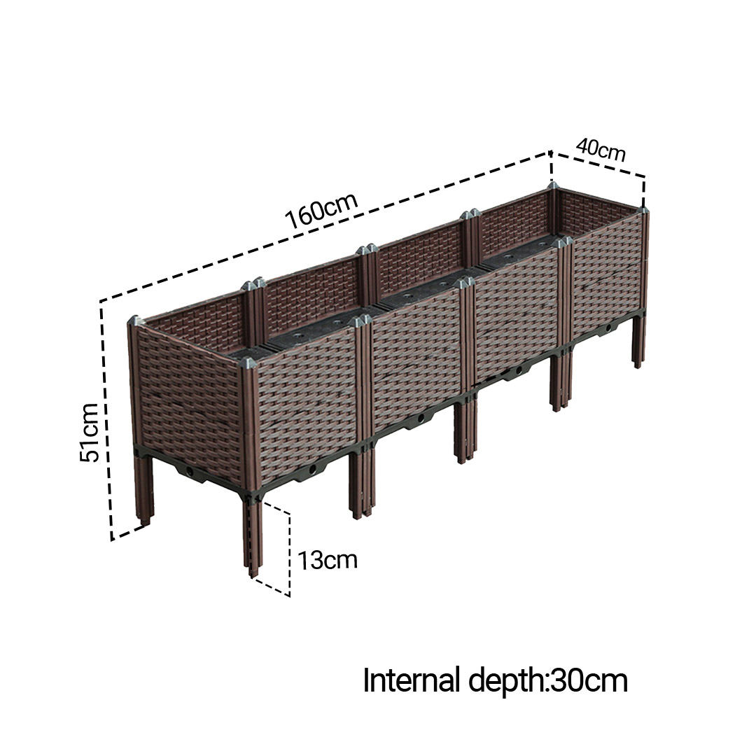 Soga 2X 160Cm Raised Planter Box Vegetable Herb Flower Outdoor Plastic Plants Garden Bed With Legs Deepen, Garden, Tools &Amp; Hardware, Gardening &Amp; Lawn Care, Pots, Planters &Amp; Container Accessories, , ,  - Nz Depot 5