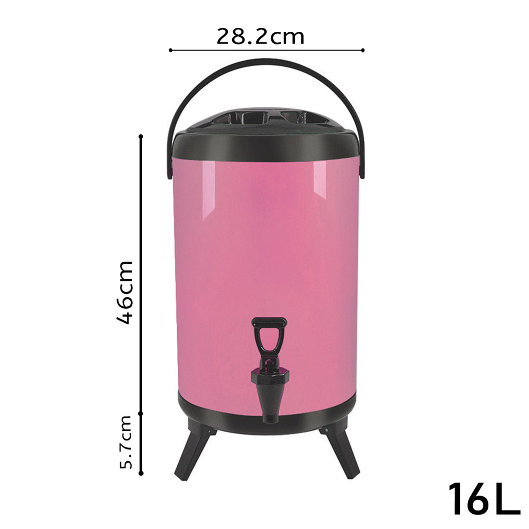 Soga 2X 16L Stainless Steel Insulated Milk Tea Barrel Hot And Cold Beverage Dispenser Container With Faucet Pink, Home &Amp; Living, Kitchen &Amp; Dining, Barware, Spirit Dispensers, ,  - Nz Depot 2