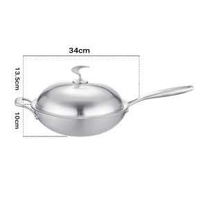 SOGA 2X 18/10 Stainless Steel Fry Pan 34cm Frying Pan Top Grade Skillet with Helper Handle and Lid, home & living, kitchen & dining, cookware, frying pans, ,  - NZ DEPOT 2