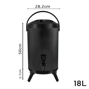 SOGA 2X 18L Stainless Steel Insulated Milk Tea Barrel Hot and Cold Beverage Dispenser Container with Faucet Black, Home & Living, Kitchen & Dining, Barware, Spirit Dispensers, ,  - NZ DEPOT 2