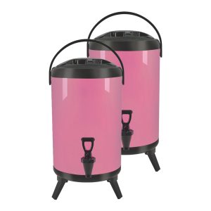 SOGA 2X 18L Stainless Steel Insulated Milk Tea Barrel Hot and Cold Beverage Dispenser Container with Faucet Pink, Home & Living, Kitchen & Dining, Barware, Spirit Dispensers, ,  - NZ DEPOT 1