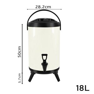 SOGA 2X 18L Stainless Steel Insulated Milk Tea Barrel Hot and Cold Beverage Dispenser Container with Faucet White, Home & Living, Kitchen & Dining, Barware, Spirit Dispensers, ,  - NZ DEPOT 2