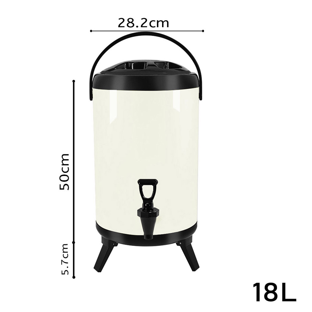 Soga 2X 18L Stainless Steel Insulated Milk Tea Barrel Hot And Cold Beverage Dispenser Container With Faucet White, Home &Amp; Living, Kitchen &Amp; Dining, Barware, Spirit Dispensers, ,  - Nz Depot 2