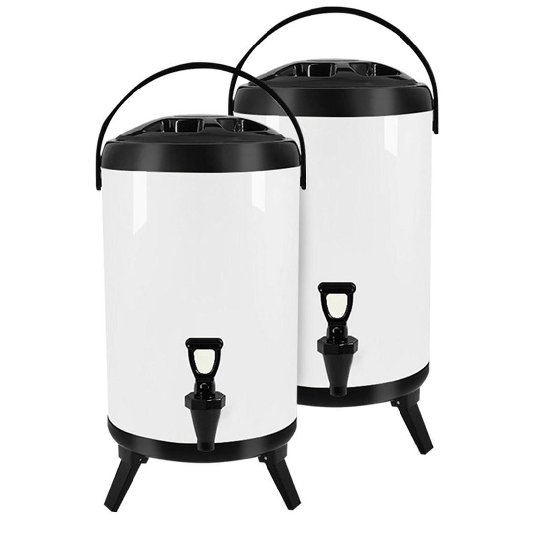 Soga 2X 18L Stainless Steel Insulated Milk Tea Barrel Hot And Cold Beverage Dispenser Container With Faucet White, Home &Amp; Living, Kitchen &Amp; Dining, Barware, Spirit Dispensers, ,  - Nz Depot 1