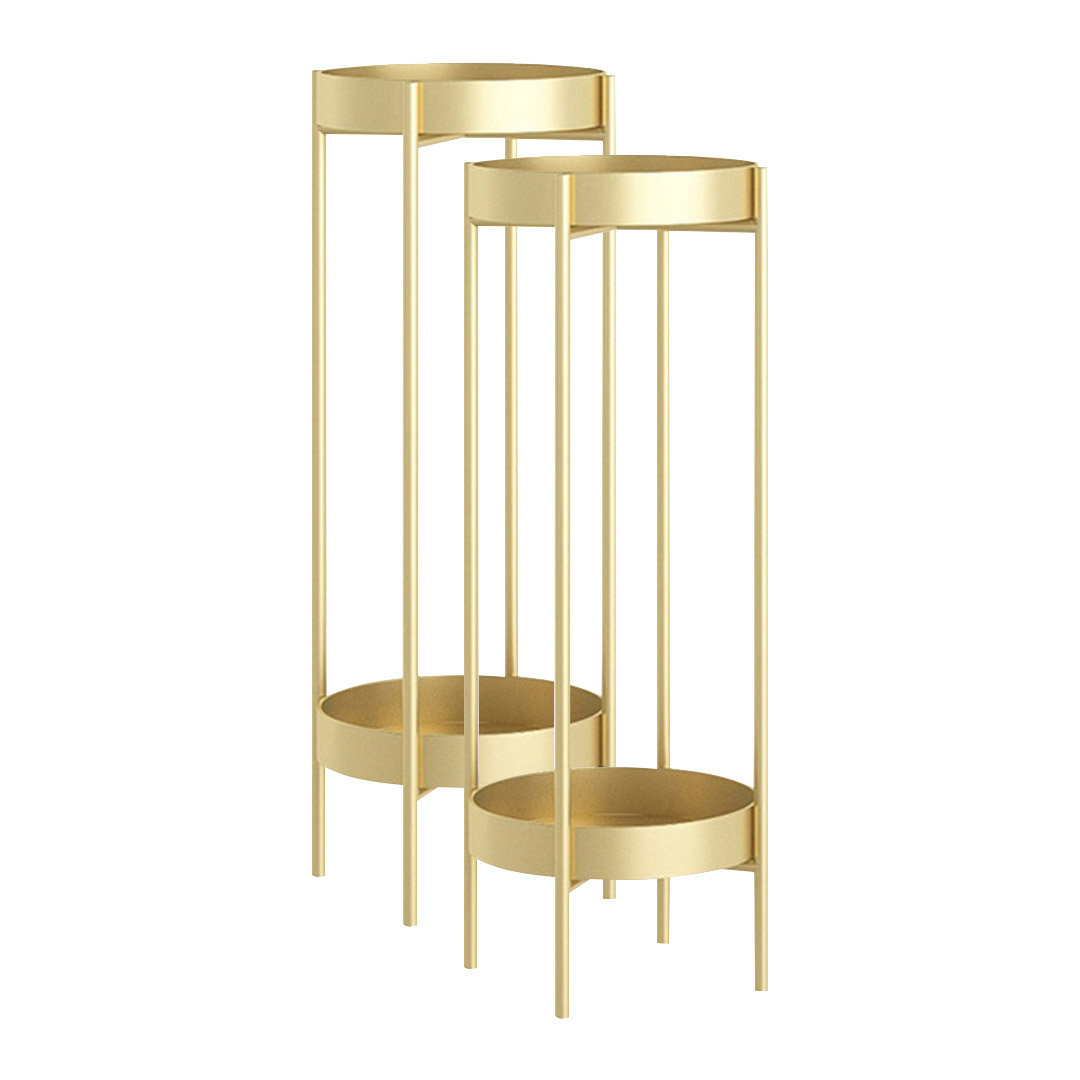 Soga 2X 2 Layer 80Cm Gold Metal Plant Stand Flower Pot Holder Corner Shelving Rack Indoor Display, Home &Amp; Living, Home Decor, Indoor Pots, Planters And Plant Stands, , ,  - Nz Depot 1