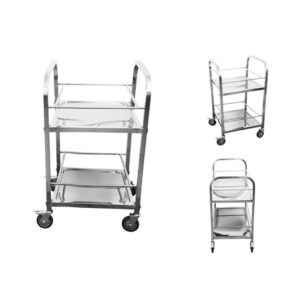 SOGA 2X 2 Tier 500x500x950 Stainless Steel Square Tube Drink Wine Food Utility Cart, Business & Industrial, Food Service, Food Service Carts, , ,  - NZ DEPOT 2