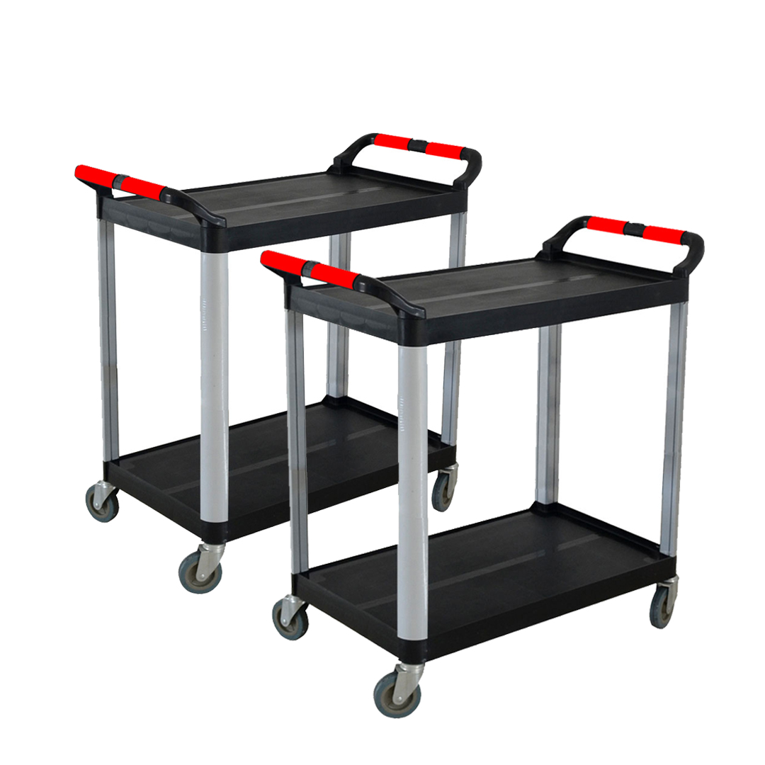 Soga 2X 2 Tier Food Trolley Portable Kitchen Cart Multifunctional Big Utility Service With Wheels 845X430X940Mm Black, Business &Amp; Industrial, Food Service, Food Service Carts, , ,  - Nz Depot 1