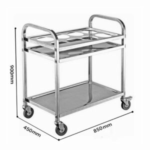 SOGA 2X 2 Tier Stainless Steel 8 Compartment Kitchen Seasoning Car Service Trolley Condiment Holder Cart Spice Bowl, Business & Industrial, Food Service, Food Service Carts, , ,  - NZ DEPOT 2