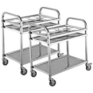 SOGA 2X 2 Tier Stainless Steel 8 Compartment Kitchen Seasoning Car Service Trolley Condiment Holder Cart Spice Bowl, Business & Industrial, Food Service, Food Service Carts, , ,  - NZ DEPOT 1