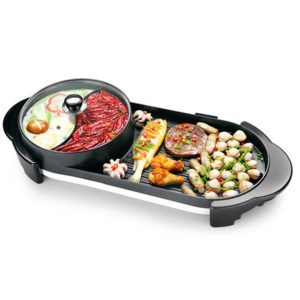 SOGA 2X 2 in 1 Electric Non-Stick BBQ Teppanyaki Grill Plate Steamboat Hotpot 2-8 Person, Home & Living, Kitchen & Dining, Cookware, Griddles & Grill Pans, ,  - NZ DEPOT 2