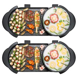 SOGA 2X 2 in 1 Electric Non-Stick BBQ Teppanyaki Grill Plate Steamboat Hotpot 2-8 Person, Home & Living, Kitchen & Dining, Cookware, Griddles & Grill Pans, ,  - NZ DEPOT 1