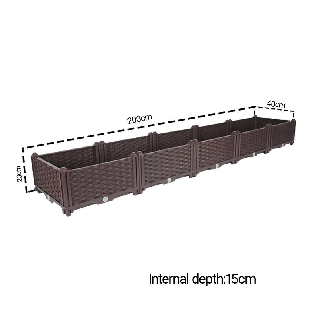 Soga 2X 200Cm Raised Planter Box Vegetable Herb Flower Outdoor Plastic Plants Garden Bed, Garden, Tools &Amp; Hardware, Gardening &Amp; Lawn Care, Pots, Planters &Amp; Container Accessories, , ,  - Nz Depot 5