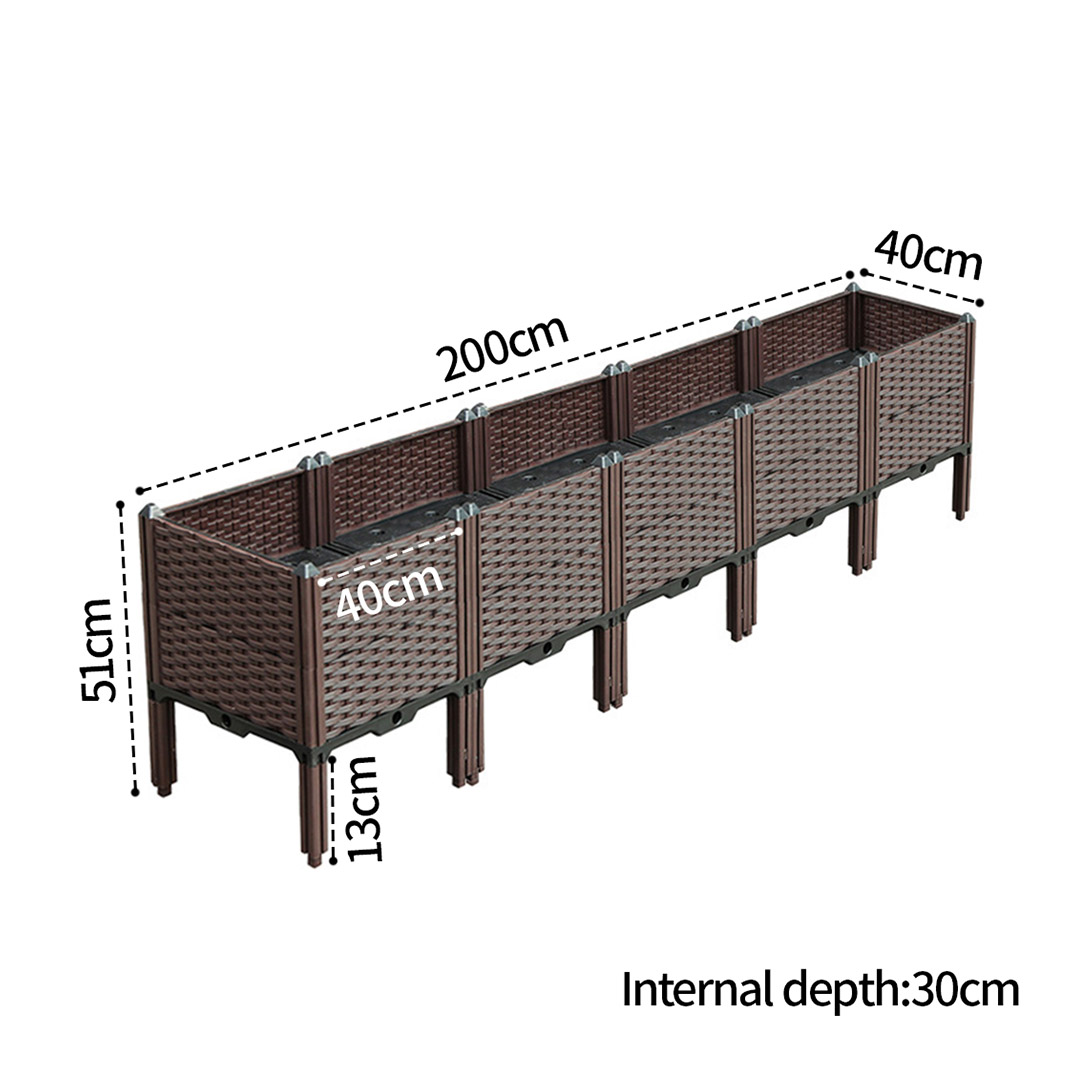 Soga 2X 200Cm Raised Planter Box Vegetable Herb Flower Outdoor Plastic Plants Garden Bed With Legs Deepen, Garden, Tools &Amp; Hardware, Gardening &Amp; Lawn Care, Pots, Planters &Amp; Container Accessories, , ,  - Nz Depot 5