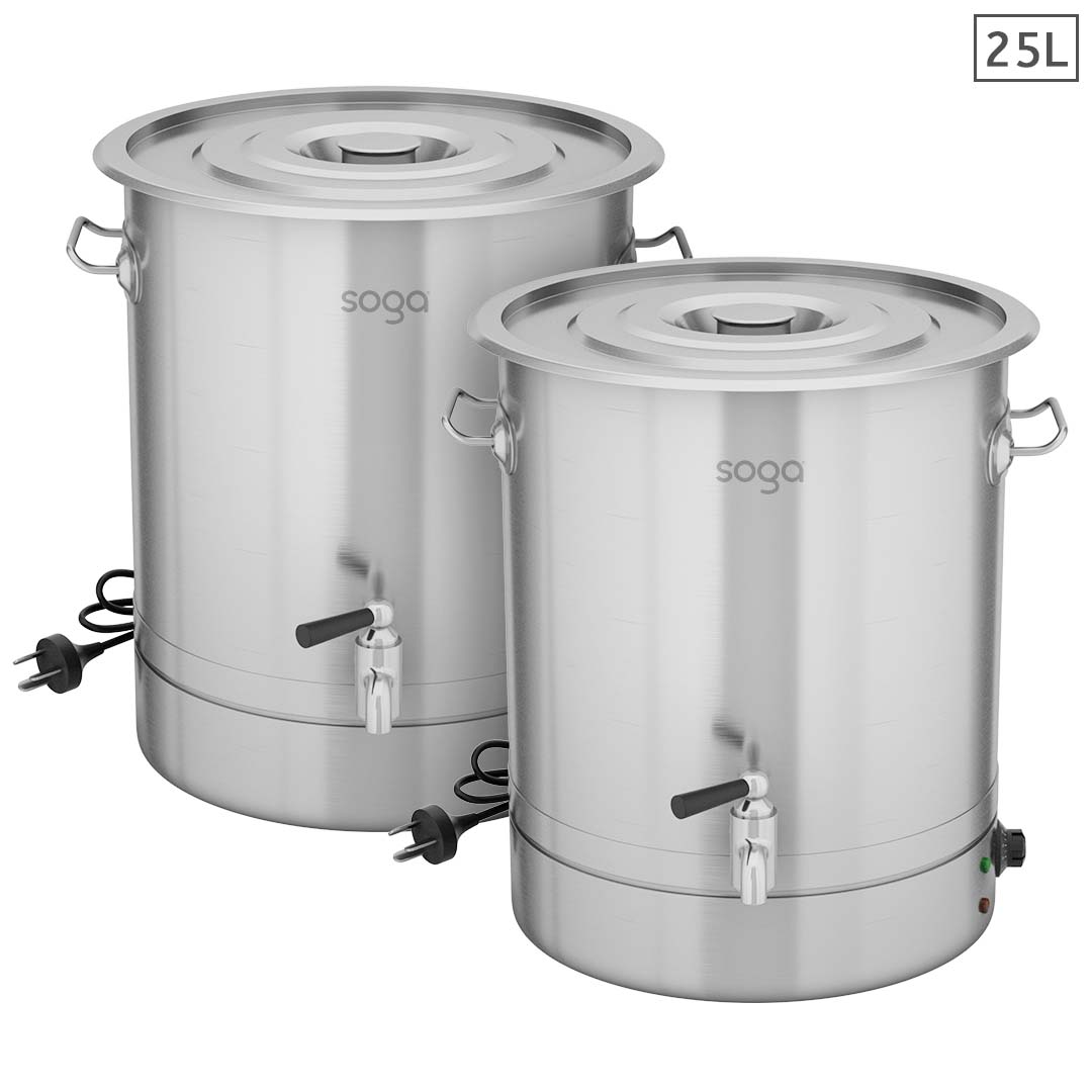 Soga 2X 25L Stainless Steel Urn Commercial Water Boiler 2200W, Electronics &Amp; Appliances, Appliances, Small Kitchen Appliances, Toasters &Amp; Kettles, Kettles &Amp; Urns,  - Nz Depot 1