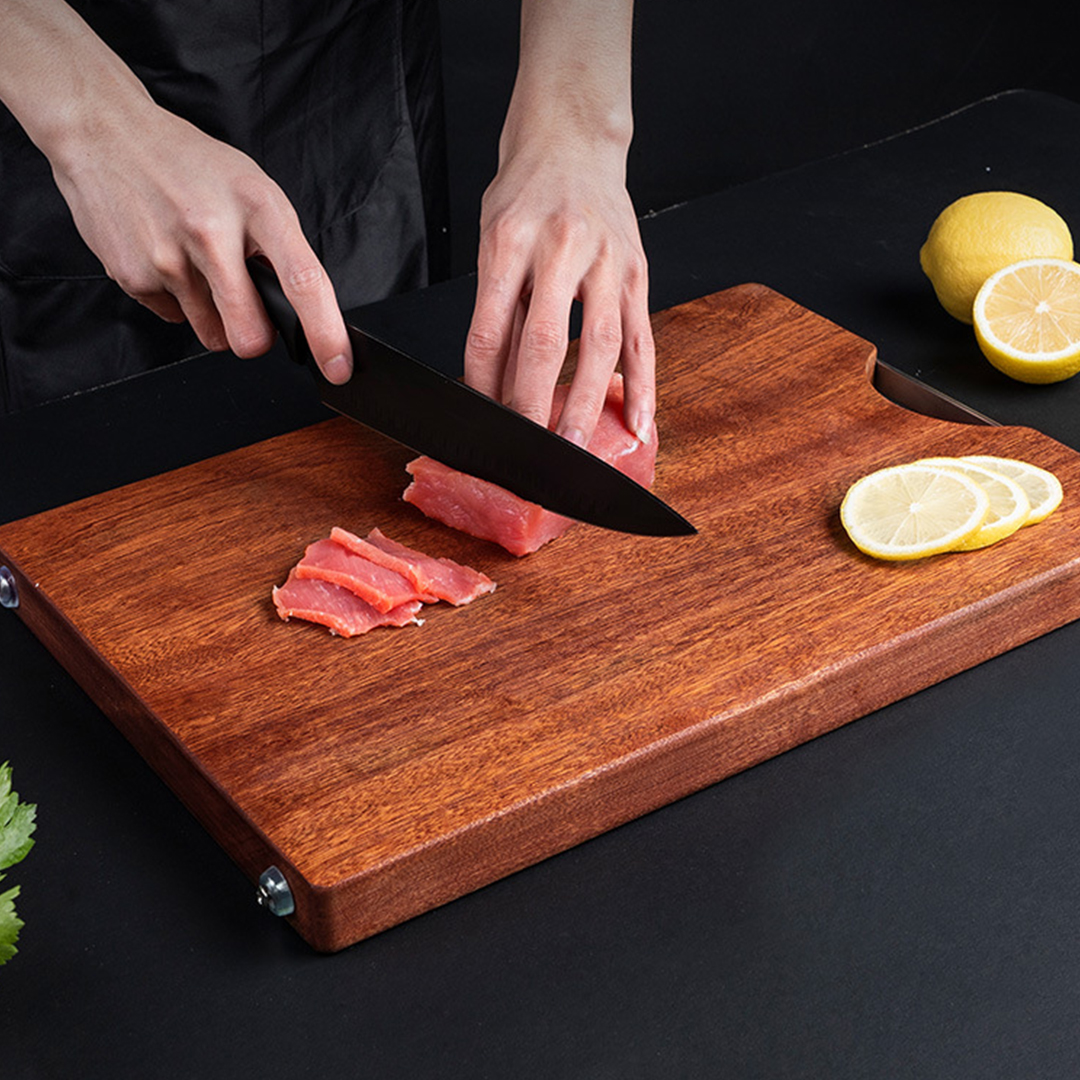 SOGA 2X 26cm Rectangular Wooden Ebony Butcher Block Non-slip Chopping Food Serving Tray Charcuterie Board, Kitchenware, Table Top, Servingware, Servingware Platter, ,  - NZ DEPOT 4