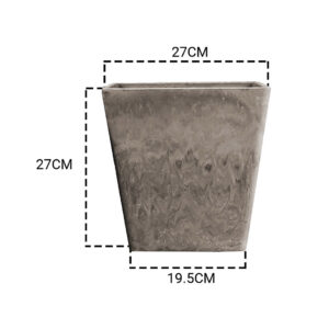 SOGA 2X 27cm Sand Grey Square Resin Plant Flower Pot in Cement Pattern Planter Cachepot for Indoor Home Office, Home & Living, Home Decor, Indoor Pots, Planters and Plant Stands, , ,  - NZ DEPOT 2