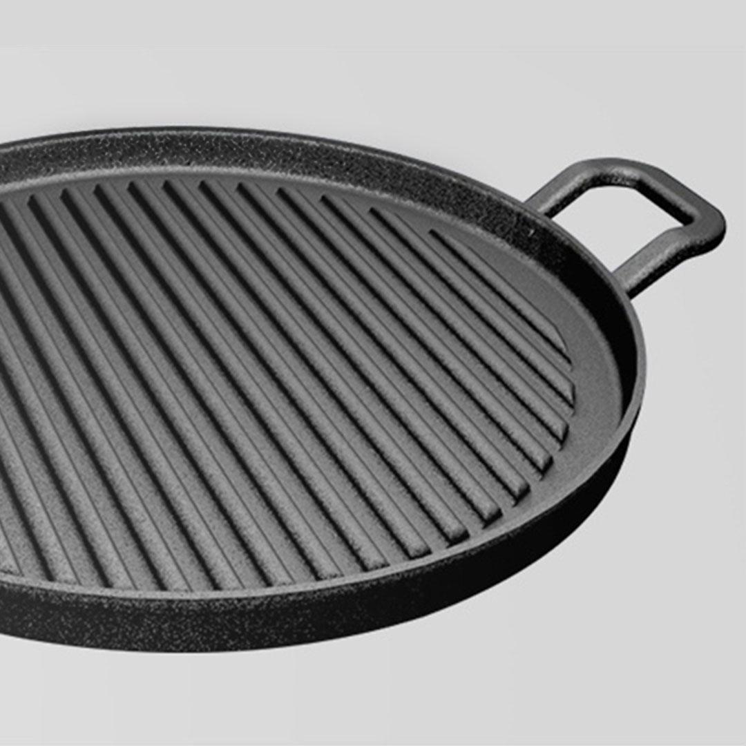 Soga 2X 28Cm Ribbed Cast Iron Frying Pan Skillet Coating Steak Sizzle Platter, Home &Amp; Living, Kitchen &Amp; Dining, Cookware, Frying Pans, ,  - Nz Depot 4