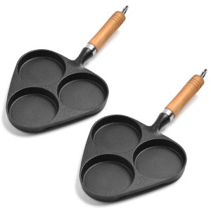 SOGA 2X 3 Mold Cast Iron Breakfast Fried Egg Pancake Omelette Fry Pan, Home & Living, Kitchen & Dining, Cookware, Frying Pans, ,  - NZ DEPOT 1