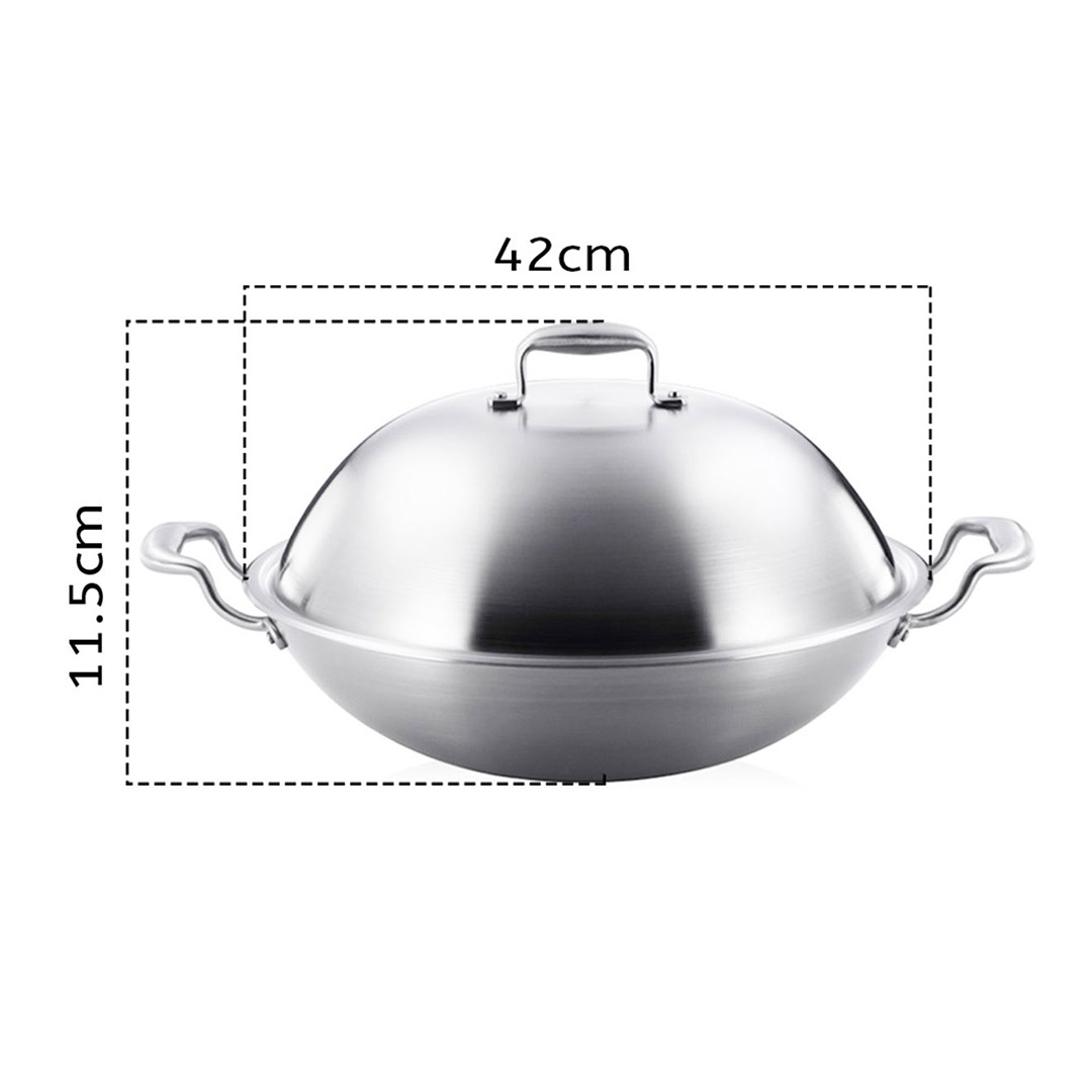 Soga 2X 3-Ply 42Cm Stainless Steel Double Handle Wok Frying Fry Pan Skillet With Lid, Home &Amp; Living, Kitchen &Amp; Dining, Cookware, Frying Pans, ,  - Nz Depot 2