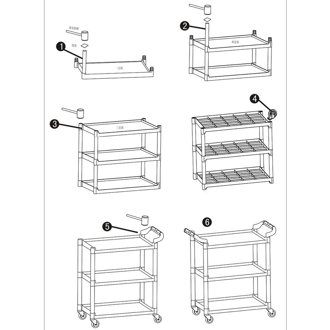 SOGA 2X 3 Tier 83.5x43x95cm Food Trolley Food Waste Cart Food Utility Mechanic Kitchen Small, Business & Industrial, Food Service, Food Service Carts, , ,  - NZ DEPOT 5