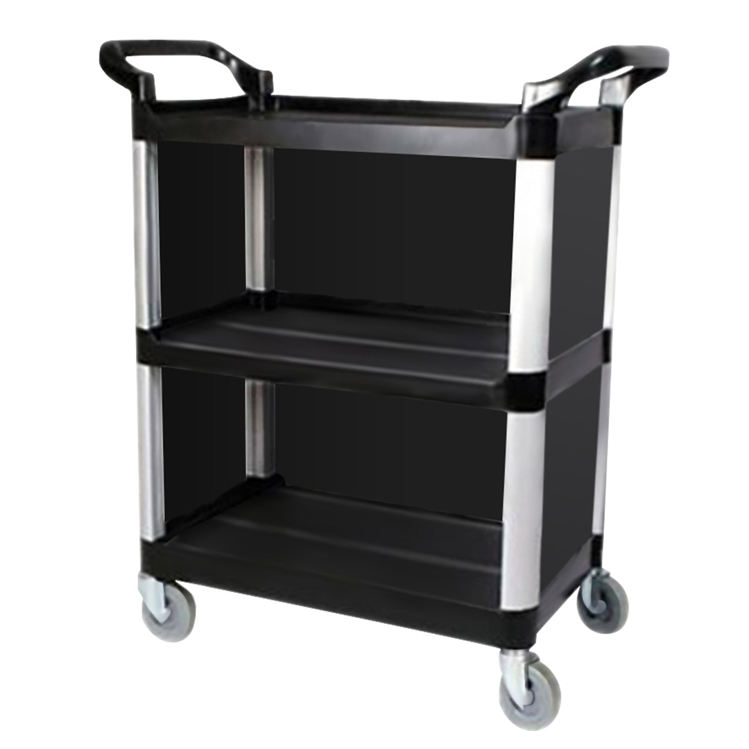 SOGA 2X 3 Tier Covered Food Trolley Food Waste Cart Storage Mechanic Kitchen Black, Business & Industrial, Food Service, Food Service Carts, , ,  - NZ DEPOT 3