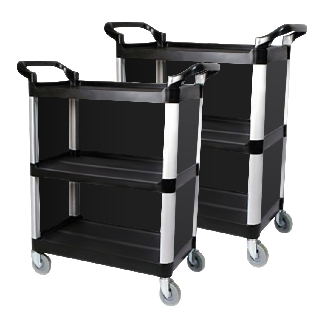 SOGA 2X 3 Tier Covered Food Trolley Food Waste Cart Storage Mechanic Kitchen Black, Business & Industrial, Food Service, Food Service Carts, , ,  - NZ DEPOT 6