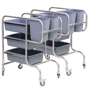 SOGA 2X 3 Tier Food Trolley Food Waste Cart Five Buckets Kitchen Food Utility 80x43x89cm Round, Business & Industrial, Food Service, Food Service Carts, , ,  - NZ DEPOT 1