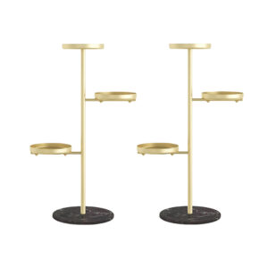 SOGA 2X 3 Tier Gold Round Plant Stand Flowerpot Tray Display Living Room Balcony Metal Decorative Shelf, Home & Living, Home Decor, Indoor Pots, Planters and Plant Stands, , ,  - NZ DEPOT 1