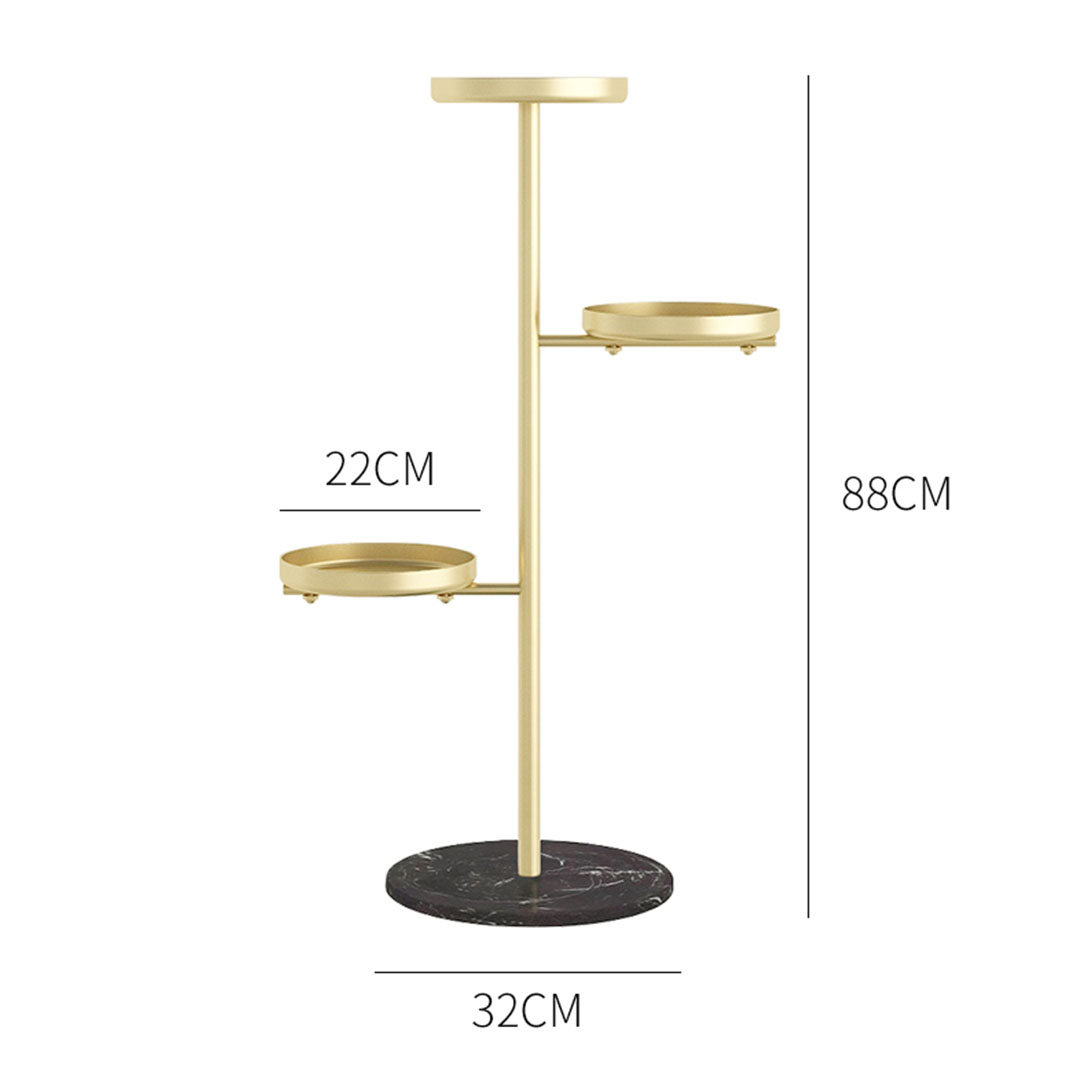 SOGA 2X 3 Tier Gold Round Plant Stand Flowerpot Tray Display Living Room Balcony Metal Decorative Shelf, Home & Living, Home Decor, Indoor Pots, Planters and Plant Stands, , ,  - NZ DEPOT 6