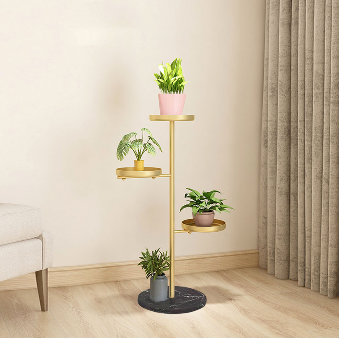 SOGA 2X 3 Tier Gold Round Plant Stand Flowerpot Tray Display Living Room Balcony Metal Decorative Shelf, Home & Living, Home Decor, Indoor Pots, Planters and Plant Stands, , ,  - NZ DEPOT 8