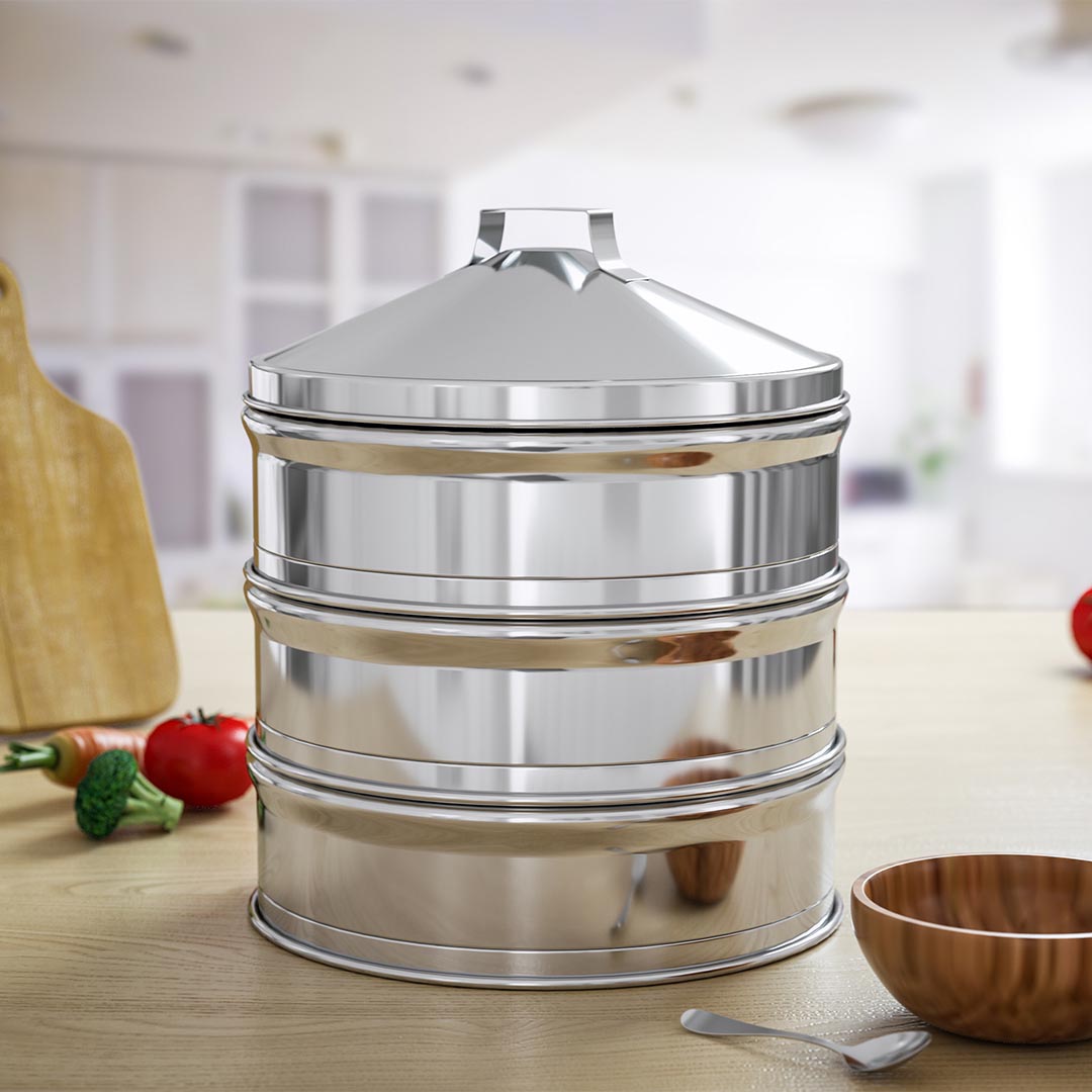 Soga 2X 3 Tier Stainless Steel Steamers With Lid Work Inside Of Basket Pot Steamers 28Cm, Home &Amp; Living, Kitchen &Amp; Dining, Cookware, Steamers, ,  - Nz Depot 5