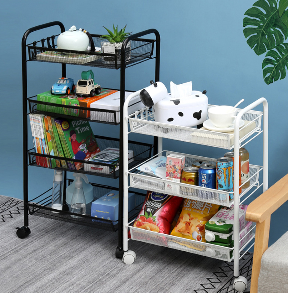 Soga 2X 3 Tier Steel Black Bee Mesh Kitchen Cart Multi-Functional Shelves Portable Storage Organizer With Wheels, Garden, Tools &Amp; Hardware, Garage Storage &Amp; Organisation, Utility Shelves, , ,  - Nz Depot 2