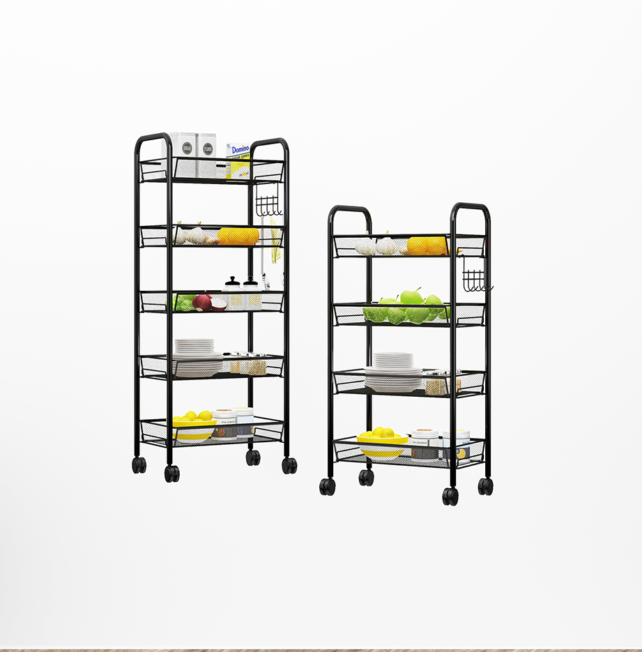 Soga 2X 3 Tier Steel Black Bee Mesh Kitchen Cart Multi-Functional Shelves Portable Storage Organizer With Wheels, Garden, Tools &Amp; Hardware, Garage Storage &Amp; Organisation, Utility Shelves, , ,  - Nz Depot 5