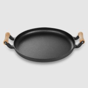 SOGA 2X 31cm Cast Iron Frying Pan Skillet Steak Sizzle Fry Platter With Wooden Handle No Lid, Home & Living, Kitchen & Dining, Cookware, Frying Pans, ,  - NZ DEPOT 2