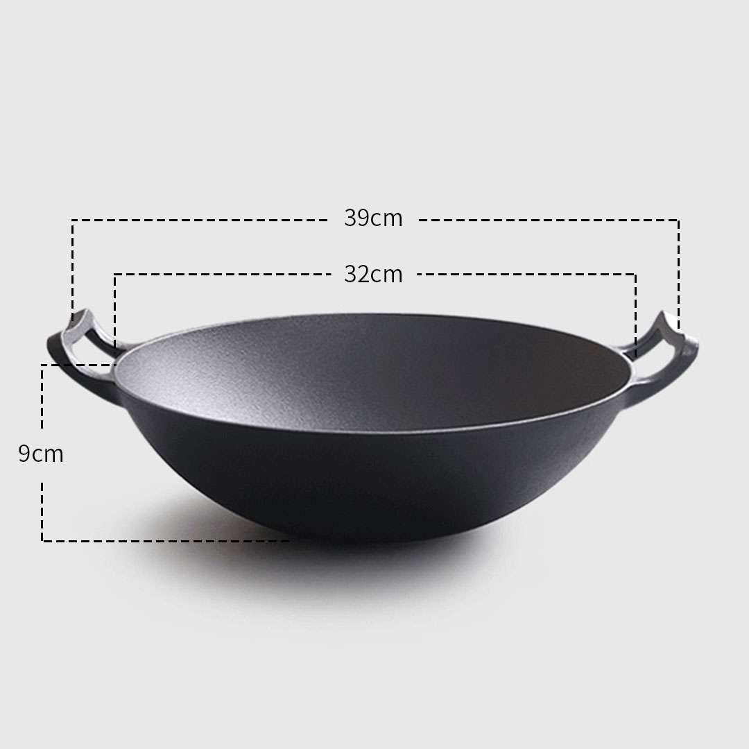 Soga 2X 32Cm Commercial Cast Iron Wok Frypan Fry Pan With Double Handle, Home &Amp; Living, Kitchen &Amp; Dining, Cookware, Frying Pans, ,  - Nz Depot 5