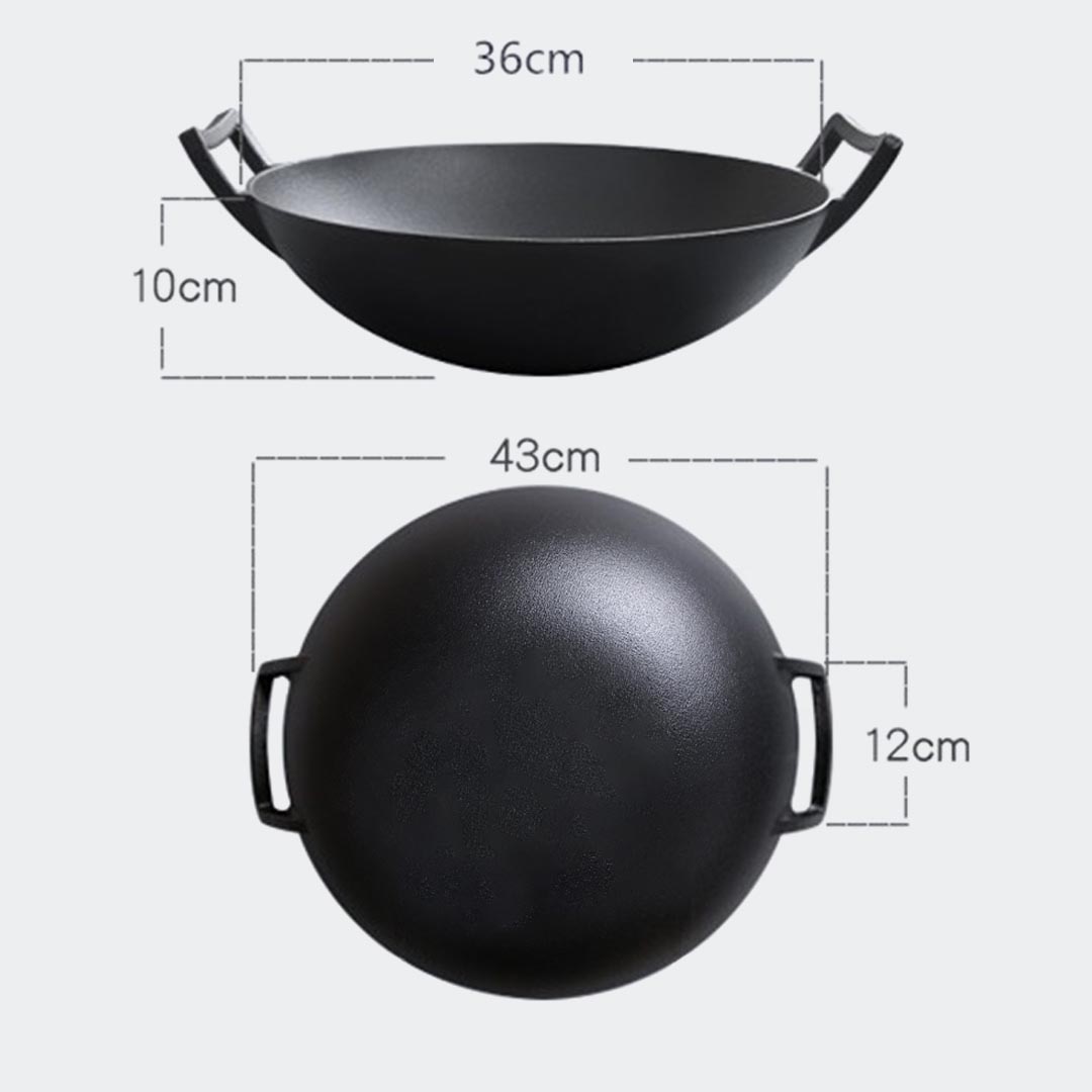 Soga 2X 36Cm Commercial Cast Iron Wok Frypan With Wooden Lid Fry Pan, Home &Amp; Living, Kitchen &Amp; Dining, Cookware, Frying Pans, ,  - Nz Depot 6