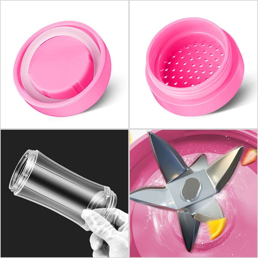 Soga 2X 380Ml Portable Mini Usb Rechargeable Handheld Fruit Mixer Juicer Pink, Electronics &Amp; Appliances, Appliances, Small Kitchen Appliances, Coffee Machines &Amp; Beverages, Juicers,  - Nz Depot 3