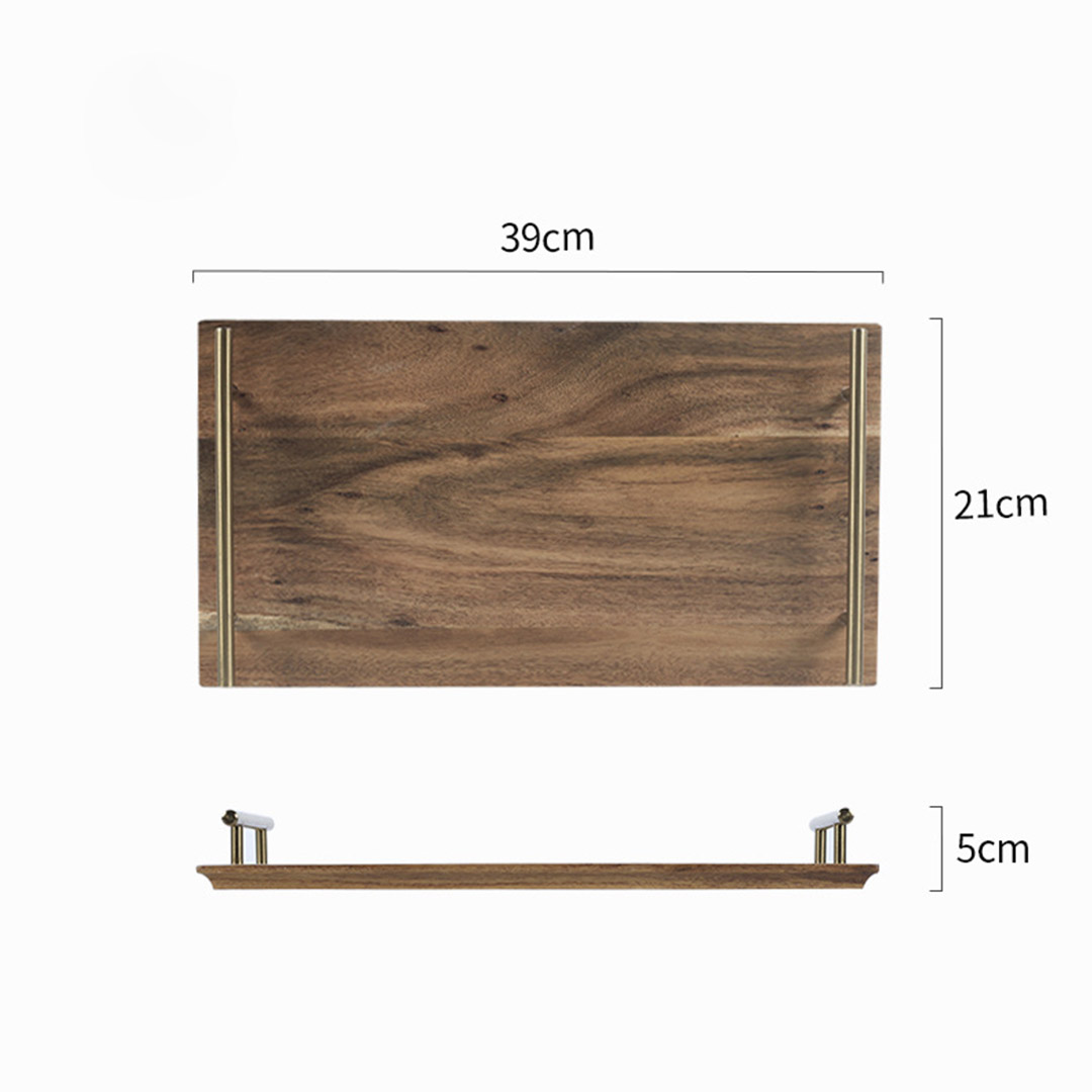 Soga 2X 39Cm Brown Rectangle Wooden Acacia Food Serving Tray Charcuterie Board Home Decor, Kitchenware, Table Top, Servingware, Servingware Platter, ,  - Nz Depot 2