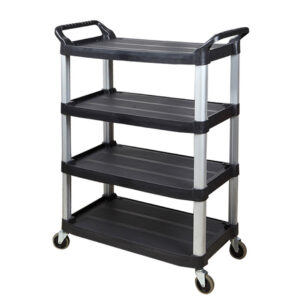 SOGA 2X 4 Tier Food Trolley Portable Kitchen Cart Multifunctional Big Utility Service with wheels 950x500x1270mm Black, Business & Industrial, Food Service, Food Service Carts, , ,  - NZ DEPOT 2