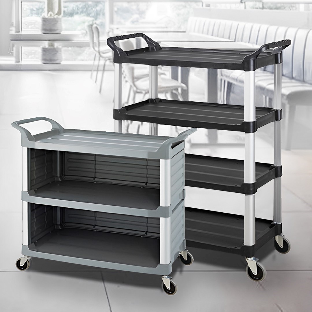 Soga 2X 4 Tier Food Trolley Portable Kitchen Cart Multifunctional Big Utility Service With Wheels 950X500X1270Mm Black, Business &Amp; Industrial, Food Service, Food Service Carts, , ,  - Nz Depot 3