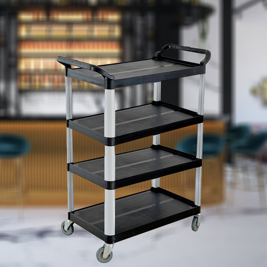 Soga 2X 4 Tier Food Trolley Portable Kitchen Cart Multifunctional Big Utility Service With Wheels 950X500X1270Mm Black, Business &Amp; Industrial, Food Service, Food Service Carts, , ,  - Nz Depot 4