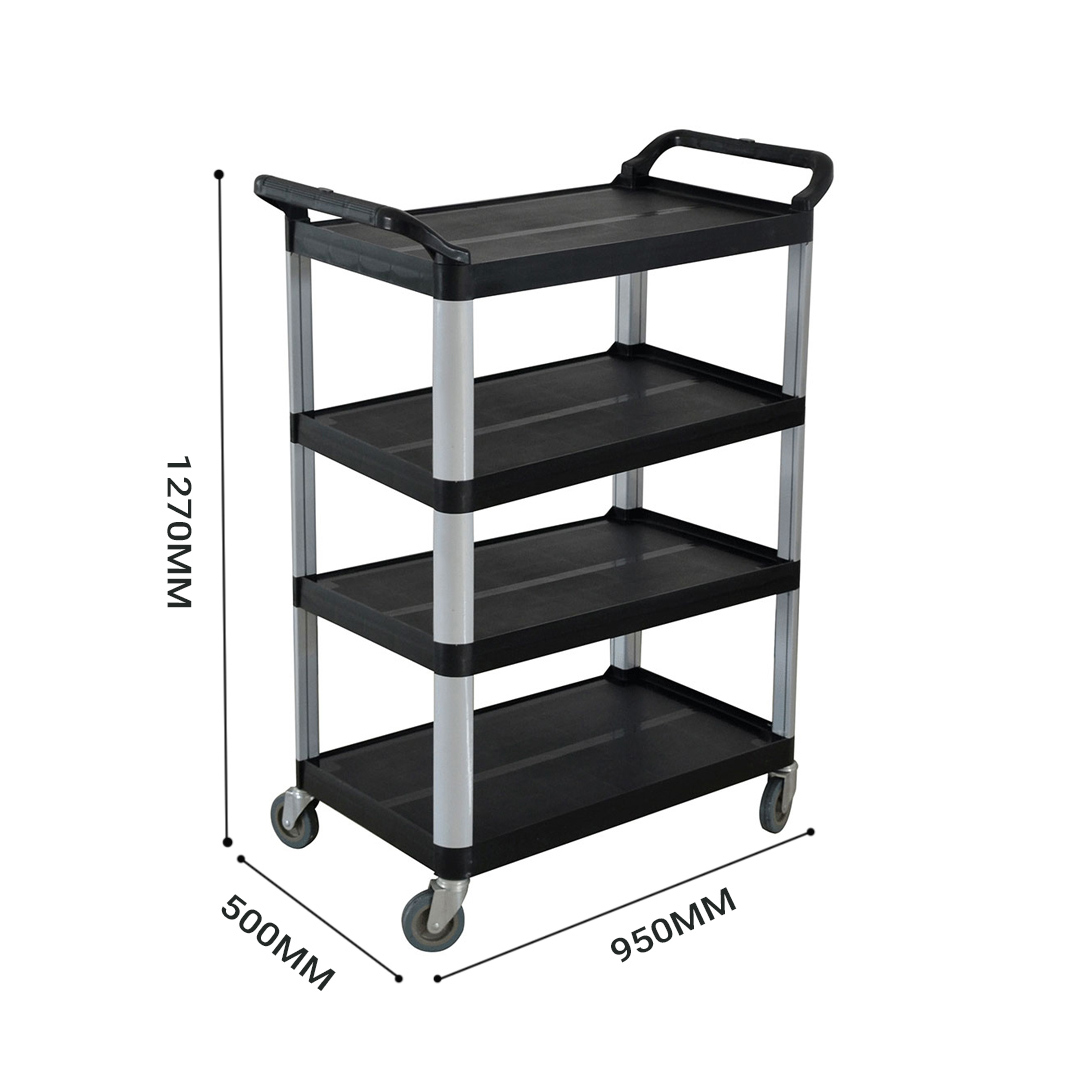 Soga 2X 4 Tier Food Trolley Portable Kitchen Cart Multifunctional Big Utility Service With Wheels 950X500X1270Mm Black, Business &Amp; Industrial, Food Service, Food Service Carts, , ,  - Nz Depot 5