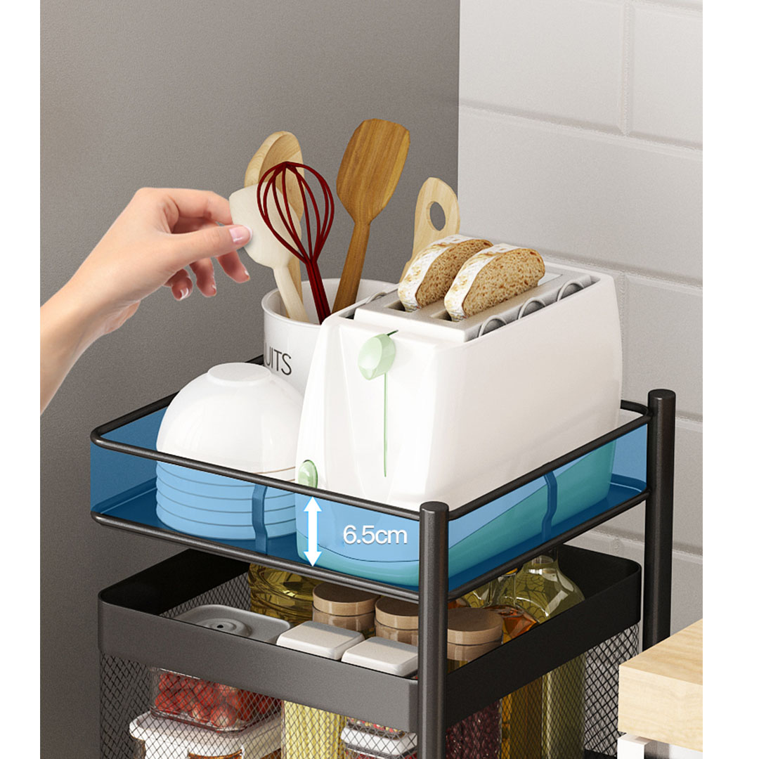 Soga 2X 4 Tier Steel Square Rotating Kitchen Cart Multi-Functional Shelves Portable Storage Organizer With Wheels, Garden, Tools &Amp; Hardware, Garage Storage &Amp; Organisation, Utility Shelves, , ,  - Nz Depot 5