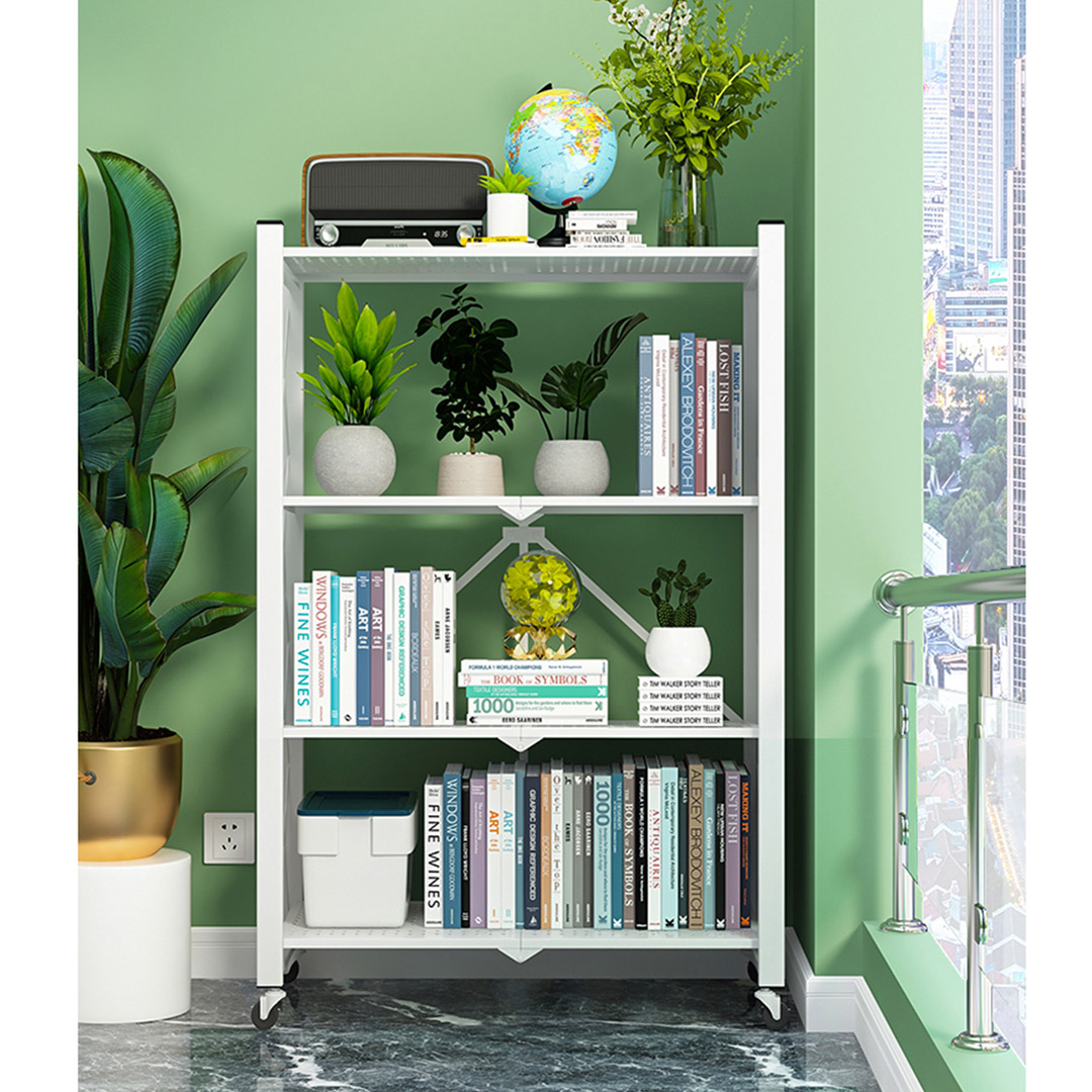 Soga 2X 4 Tier Steel White Foldable Display Stand Multi-Functional Shelves Portable Storage Organizer With Wheels, Garden, Tools &Amp; Hardware, Garage Storage &Amp; Organisation, Utility Shelves, , ,  - Nz Depot 7