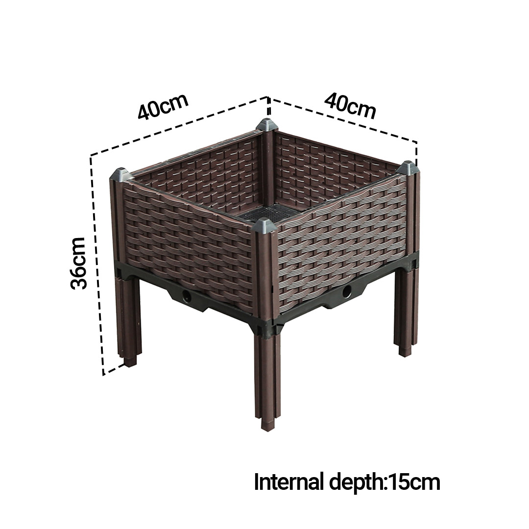 Soga 2X 40Cm Raised Planter Box Vegetable Herb Flower Outdoor Plastic Plants Garden Bed With Legs, Garden, Tools &Amp; Hardware, Gardening &Amp; Lawn Care, Pots, Planters &Amp; Container Accessories, , ,  - Nz Depot 5