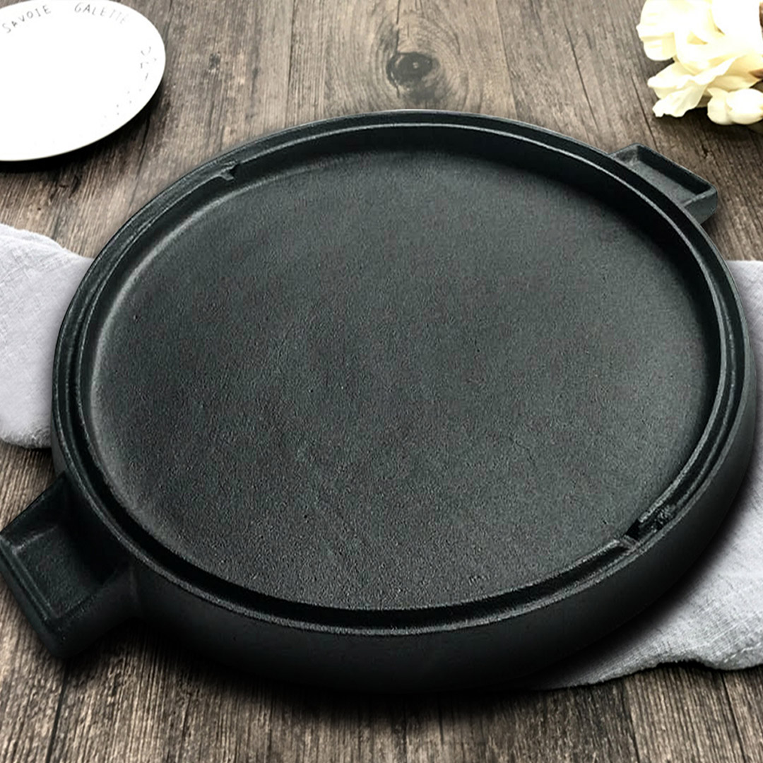 Soga 2X 43Cm Round Ribbed Cast Iron Frying Pan Skillet Steak Sizzle Platter With Handle, Home &Amp; Living, Kitchen &Amp; Dining, Cookware, Frying Pans, ,  - Nz Depot 5